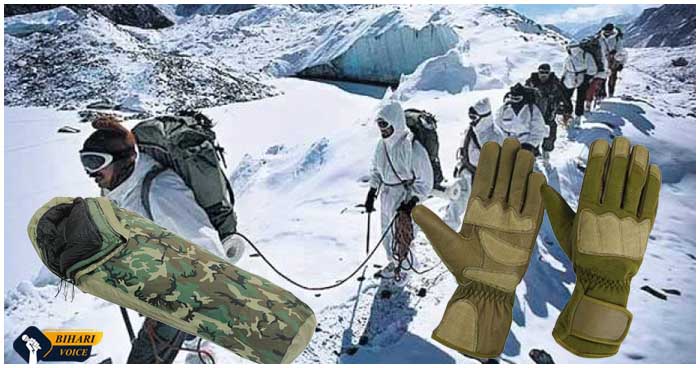 Where do the gloves and sleeping bags for the Indian Army come from?