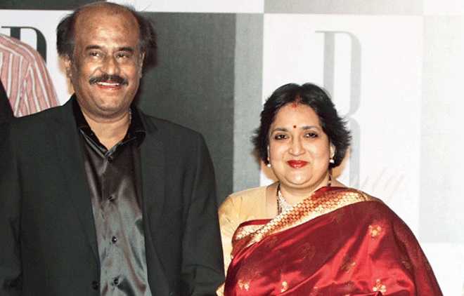 RAJNIKANT WITH HIS WIFE LATA RANGACHARI