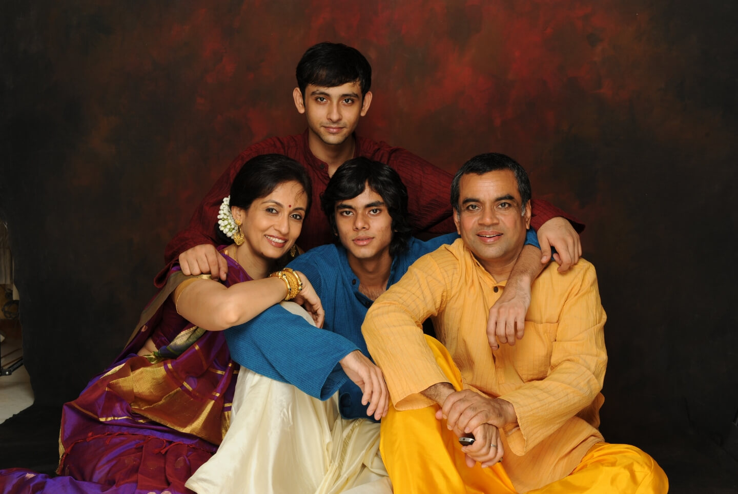 Paresh rawal with his family