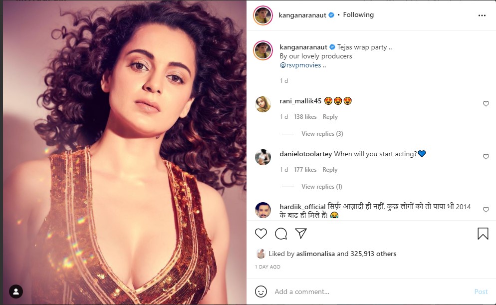 कंगना ने शेयर की अपनी बोल्ड photos