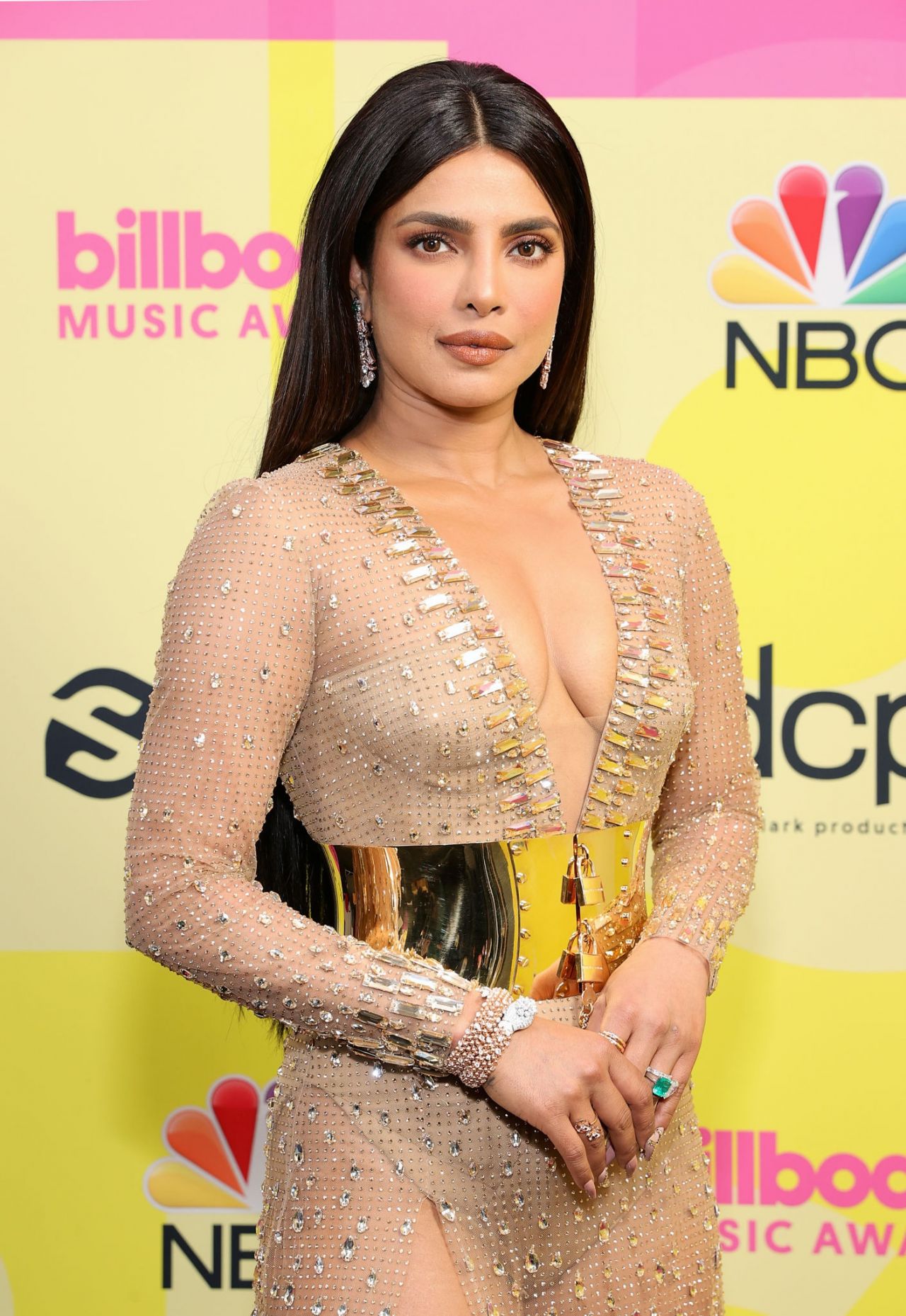 Priyanka Chopra nude shade dress