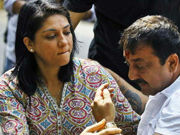 Sanjay dutt with his sister