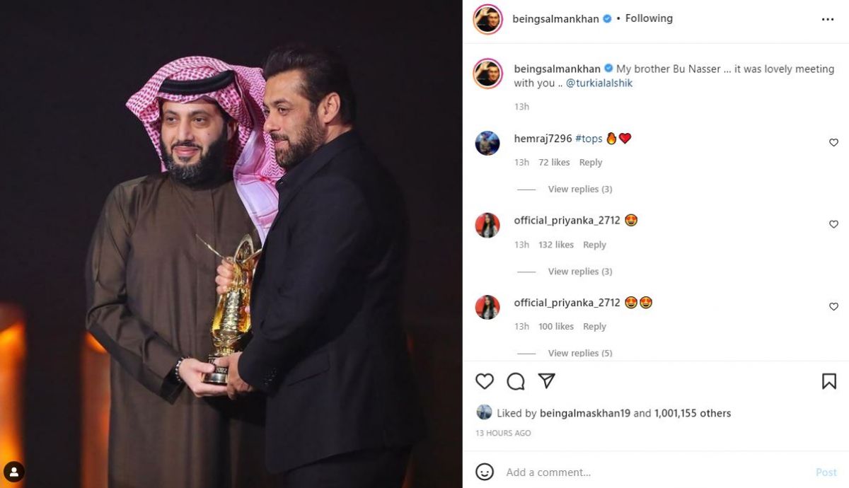 Salman Khan Instagram Post