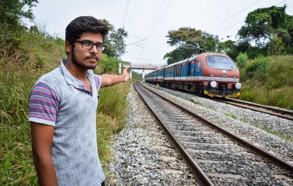 selfie on rail track