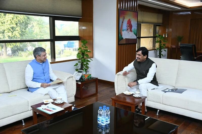 Industry State Minister Shahnawaz And Railway Minister Ashwini Vaishnav