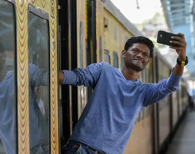 selfie on rail track
