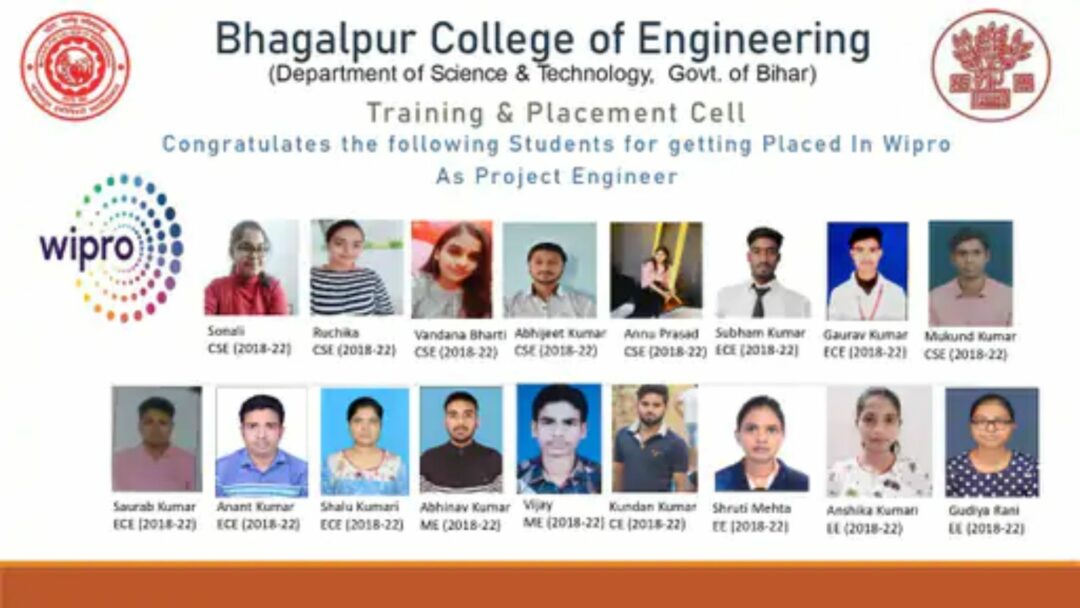 Bhagalpur Engineering College Students Selected in Wipro
