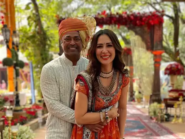 Kim Sharma And Leander Paes