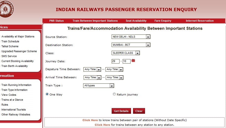 railway ticket booking