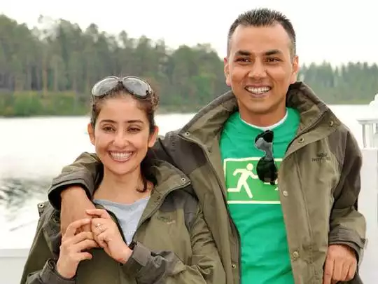 Manisha Koirala with husband