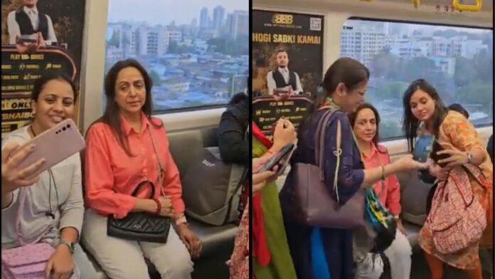 Hema Malini In Mumbai Metro