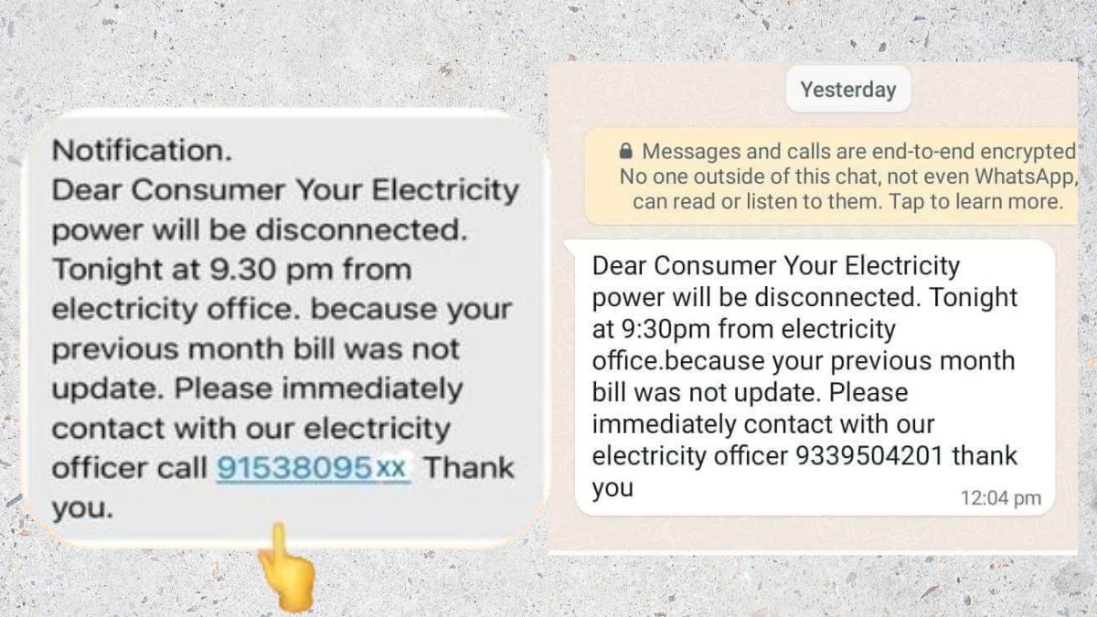 Cyber fraud with electricity bill