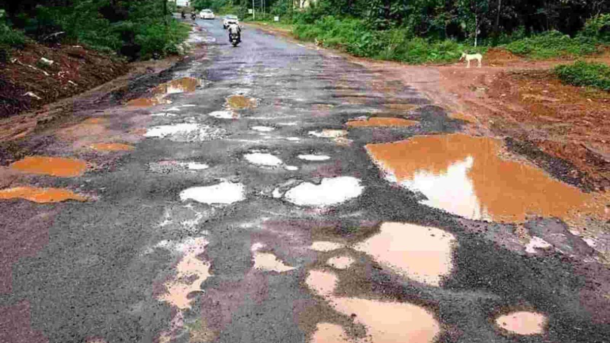 potholes in road