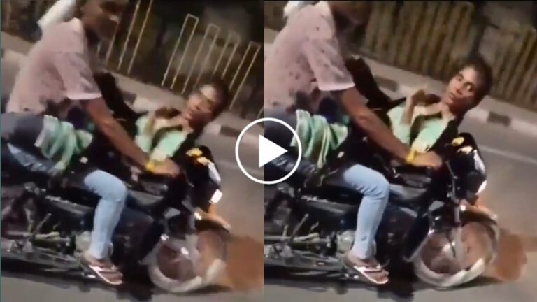 लड़की बाइक की टंकी पर बैठ, दोनों पैर बॉयफ्रेंड की कमर में डाले निकली लॉन्ग ड्राइव; देखें फिरोजाबाद वायरल वीडियो